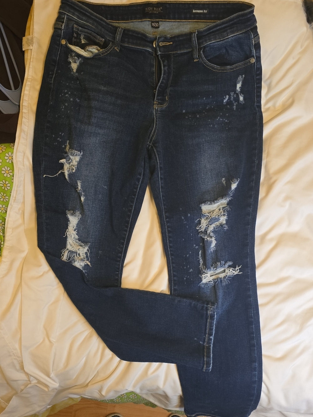 Judy Blue Dark Blue Distressed Skinny Jeans